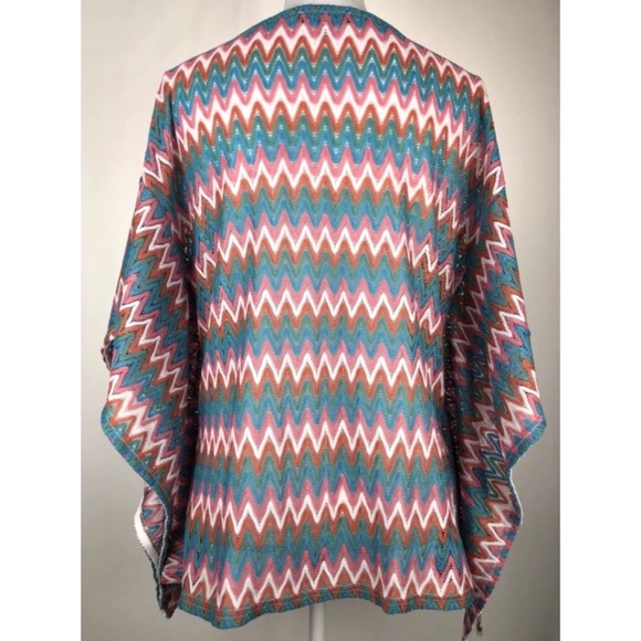 Chevron Poncho Knit top Blouse Size S/M - Picture 3 of 6